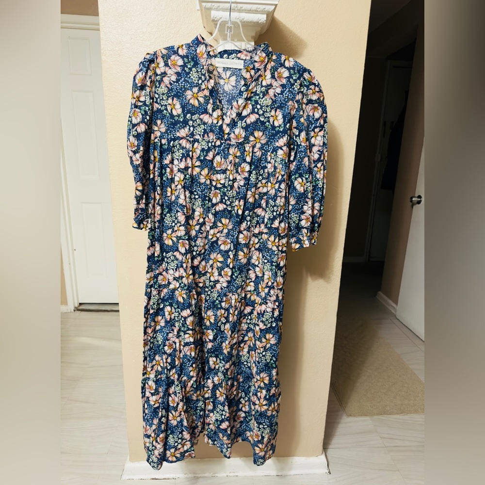 Beverly Drive Blue Puff Sleeve Sundress